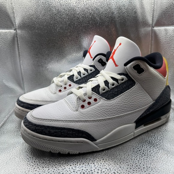 Size 10 Air Jordan 3 Retro SE Fire Red White Black Mens Sneakers CZ6431-100 - Picture 7 of 13
